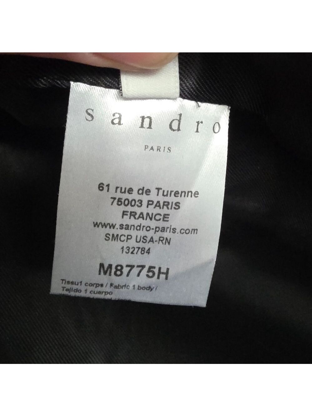 Sandro Paris Navy Colorblock Tailored Wool Coat 36 - Picture 10 of 12